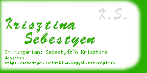 krisztina sebestyen business card